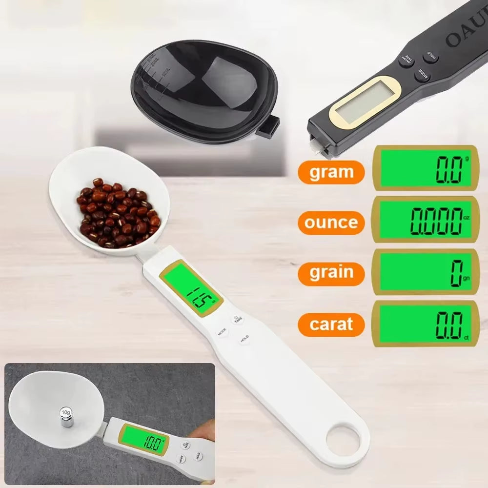 Mini Spoon Scale Digital Kitchen Scale Electronic LCD Food Scale 0.1-500G Weight Measuring Kitchen Tool for Milk Coffee