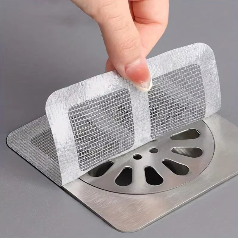 10Pcs Disposable Shower Drain Hair Catcher Mesh Shower Drain Covers Floor Sink Strainer Filter Hair Stopper for Bathroom Kitchen