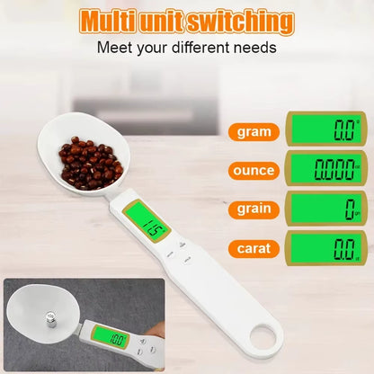 Mini Spoon Scale Digital Kitchen Scale Electronic LCD Food Scale 0.1-500G Weight Measuring Kitchen Tool for Milk Coffee