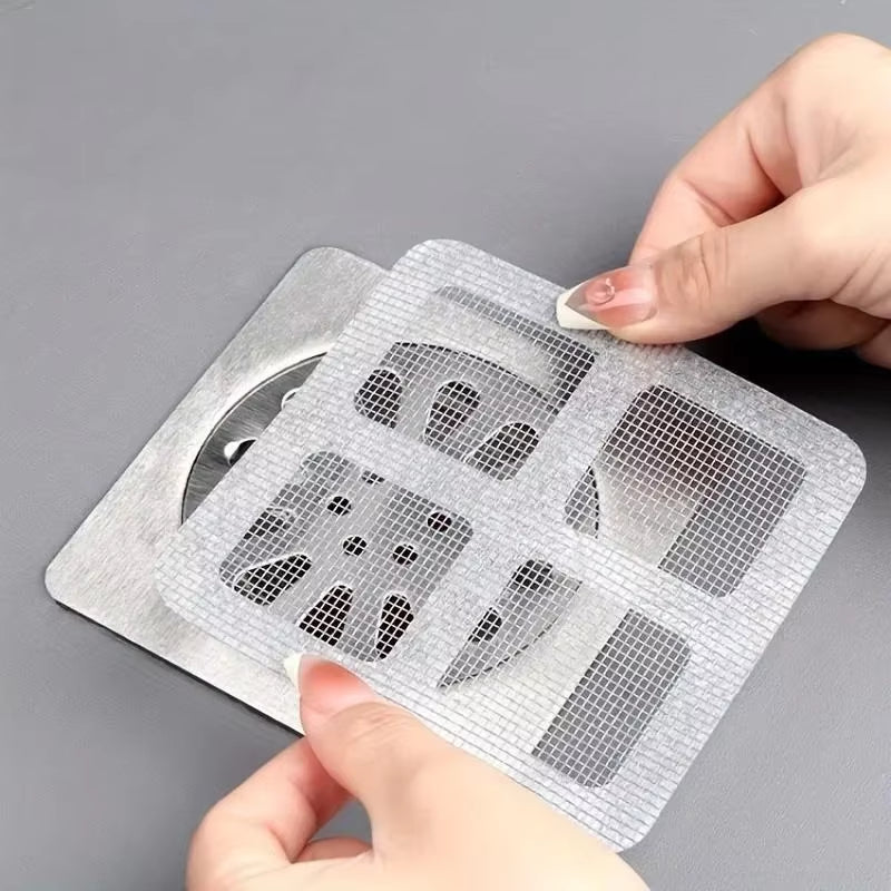 10Pcs Disposable Shower Drain Hair Catcher Mesh Shower Drain Covers Floor Sink Strainer Filter Hair Stopper for Bathroom Kitchen